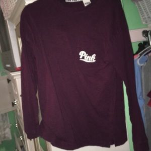VS PINK maroon long sleeve shirt